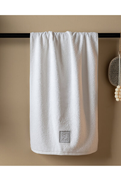 Madame Coco Elmor 100% Cotton Embroidered Face Towel - White/Grey - 50X76 cm