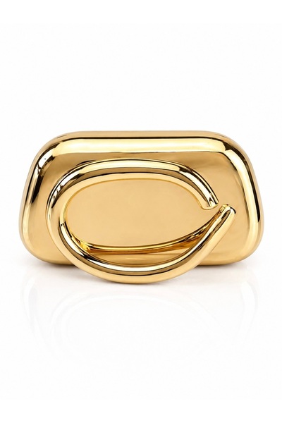 Senza Vedere Geantă de seară tip clutch cu detaliu oval inelat