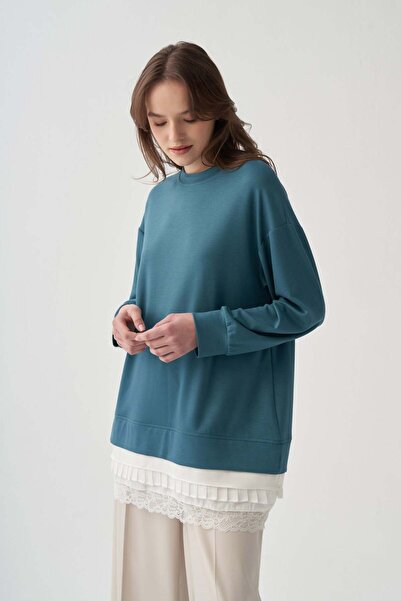 ALLDAY Πράσινο-Γκάρνι Λεπτομερές Τουνίκ