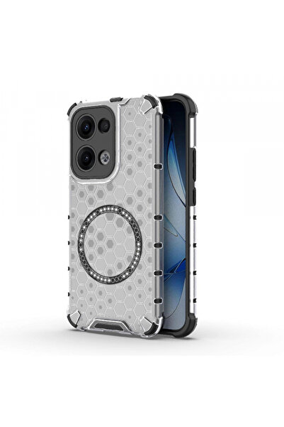 Stef's Cat Husa MagSafe pentru Oppo Reno13, Stef's Cat, HoneyComb Shield, Alba
