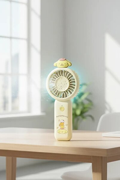 SANRIO Lisanslı Pompompurin 1200mAh Taşınabilir Mini Fan – Şarj Edilebilir El...