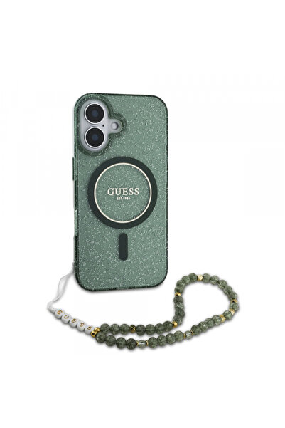 Stef's Cat Θήκη MagSafe για Apple iPhone 16 Plus, Guess, IML Γκλίτερ με Λουρά...