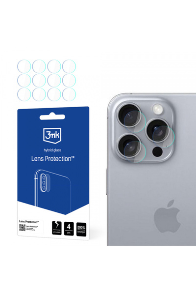 3MK Защитно фолио за задна камера за Apple iPhone 16 Pro, гъвкаво стъкло, ком...