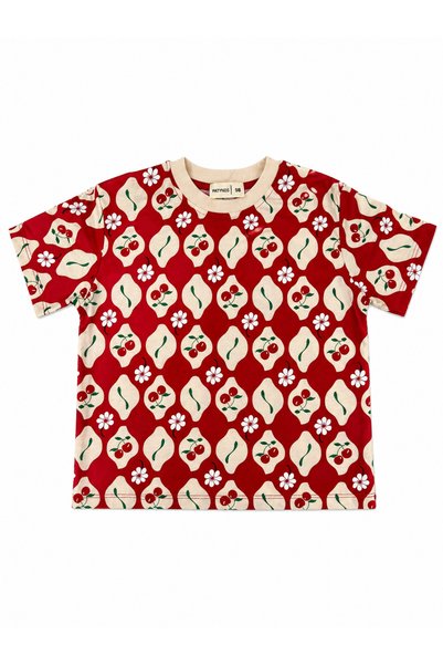 Beniizle Cherry Patterned Summer Girls' Pajama Set