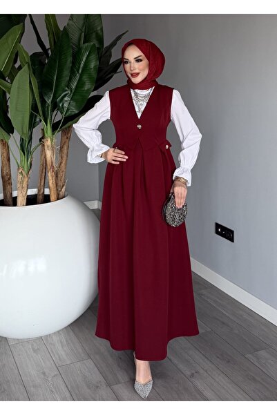 TARZ-I HAS BUTİK Bordo Premium Zehra Jile Tesettür Giyim
