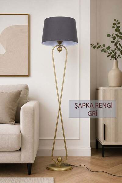 Taşcan Aydınlatma Delhi Eskitme Lambader Gri Şapka Modern , Oturma Odası ,Yat...