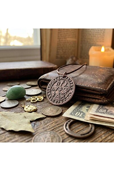 Zib Grips Velvet Copper Fehu Uruz Horus Copper Necklace Handmade Boho Spiritu...