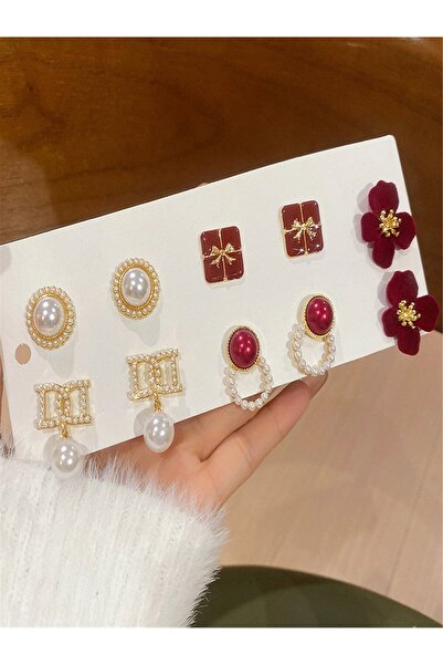 Take Two By Styli Set of 5 - Assorted Embellished Earrings