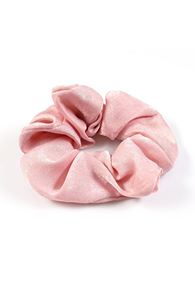 meli melo Scrunchie voluminos din material catifelat roz pastel