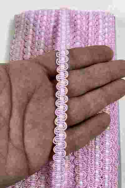 Hobigram Baby Pink White Nora Premium Chain Form Woven Decorative Ribbon – 5 ...
