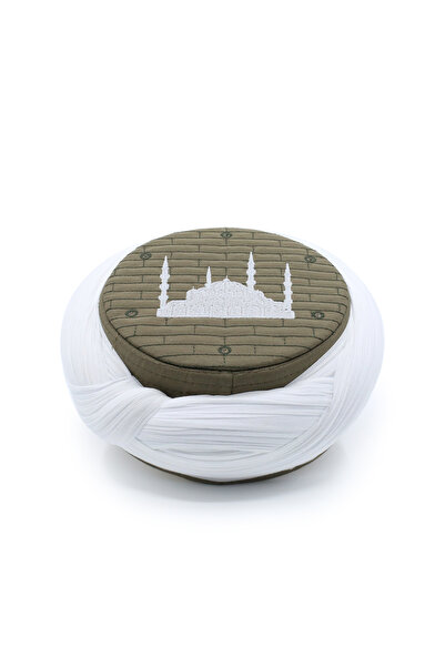 Sarıkhane Mosque Yellow – White Fabric – Green Skullcap – Crossed Wrap – Mosq...
