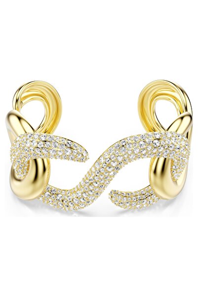 Swarovski Dextera Clamp Bracelet Round Cut White Yellow Gold Color Plated L