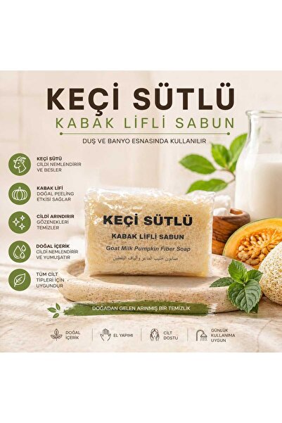 Purlavie Doğal Keçi Sütlü Kabak Lifli Sabun