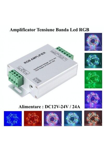 Stef's Cat Amplificator de tensiune pentru bandă LED RGB, DC 12-24V / 24A