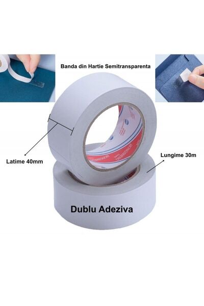 Stef's Cat Banda Dublu Adeziva de Hartie 40mm x 30m, 5Role/Set,