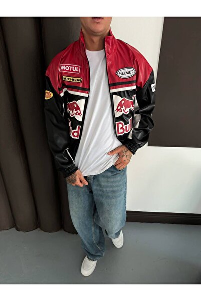 KUN SPORTSWEAR Βίντατζ κεντημένο μπουφάν bomber, υπερμεγέθες, unisex