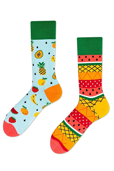 Right-Left Pineapple Patterned Colorful Socks