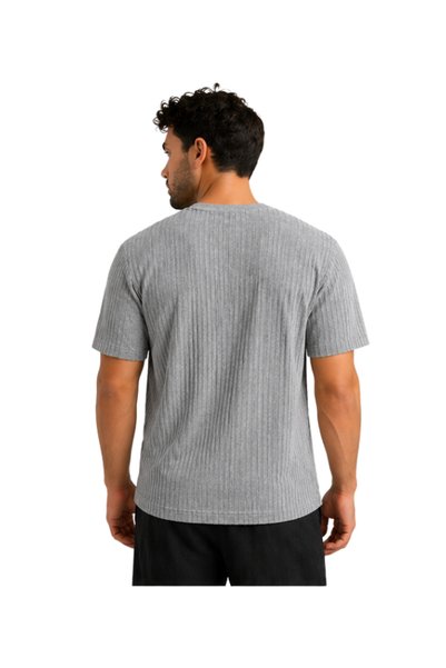 Yassino Hair Knit Jacquard Fabric 100% Cotton Men's T-Shirt 26015