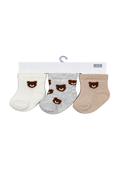 Olay Socks 3 أزواج من الجوارب للأطفال الأولاد مع دمية دب
