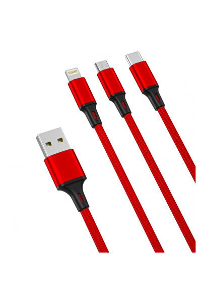 XO Design Καλώδιο Φόρτισης USB-A - Lightning / microUSB / USB-C NB173 3 σε 1,...