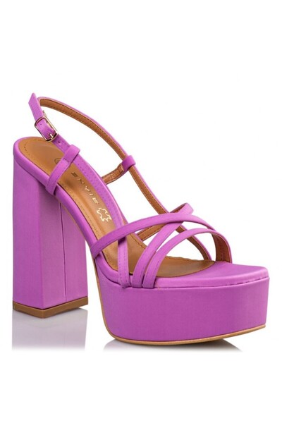 Envie Shoes Γυναικεία Παπούτσια Πέδιλα E02-17111-82 Λιλά Σατέν