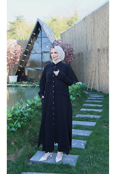 NİSUM MODA Σετ από βαμβακερό λινό με σταυρωτά κορδόνια