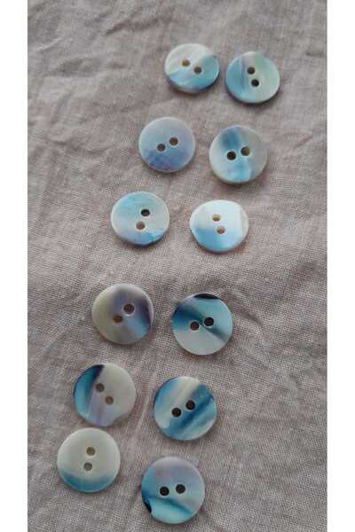 ILERI EUROPE Natural Genuine Pearl Mussel Shell Button 15 mm 12Pcs