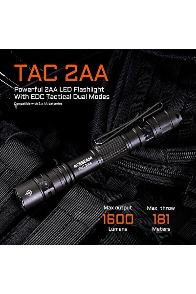 ACEBEAM TAC 2AA EDC Tactical Dual Modes Flashlight