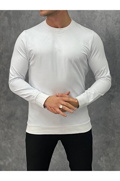 MODEFENDİ Solid Color Two-Thread Sweatshirt