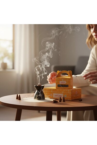 SATYA TÜTSÜ Sandalwood Geri Akışlı Şelale Tütsü 1 Kutu 24 adet Konik Tütsü