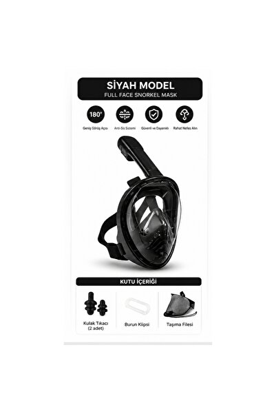 admay Full Face Dalış Maskesi 180° Panoramik Şnorkel Maske Seti Anti-Fog Su G...