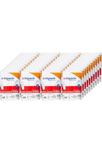Hotpack Individually Wrapped Disposable Plastic Drinking Straws from Hotpack,...