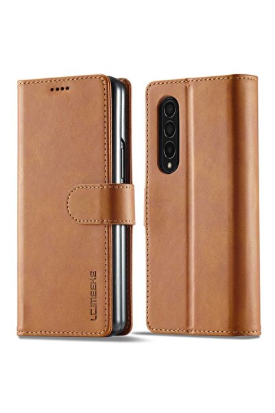 LC.IMEEKE Calf Texture Θήκη Πορτοφόλι Light Brown (Samsung Galaxy Z Fold4 5G)
