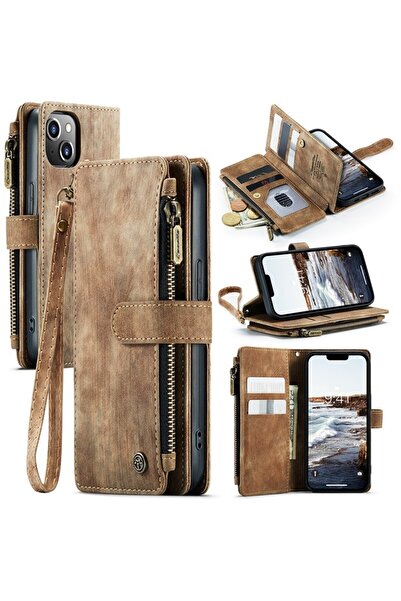 Caseme C30 Multifunctional θήκη Πορτοφόλι Brown (Apple iPhone 15)