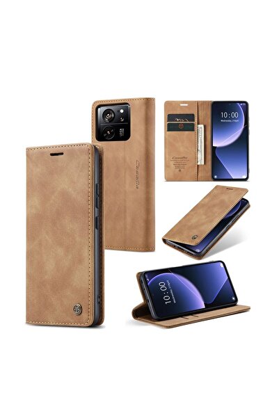 Caseme 013 Retro Θήκη Βιβλίο Brown (Xiaomi 13T / 13T Pro)