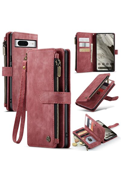 Caseme C30 Multifunctional Θήκη Πορτοφόλι Red (Google Pixel 8 5G)
