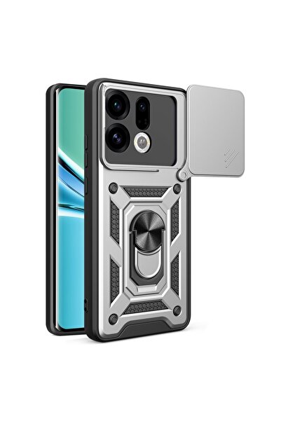 AMORUS Rotary Camera Lid Σκληρή Θήκη με Δαχτυλίδι Silver (Oppo Find X9 5G)