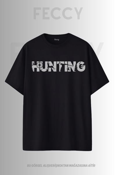 FECCY Premium Hunting Printed Hunter Theme Unisex Oversize Γυναικείο T-Shirt ...