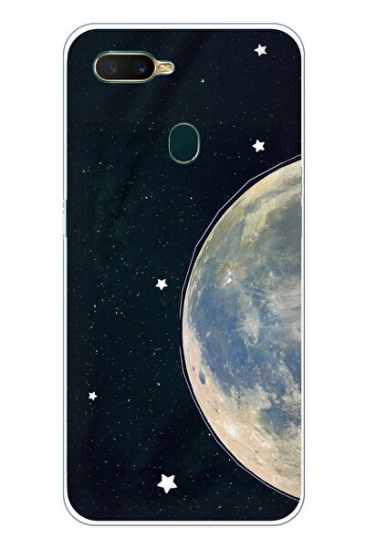 TechTree Oppo A5S-AX7-A12 Uyumlu Minimalist Galaksi Yıldızlı Gece Baskılı Sil...