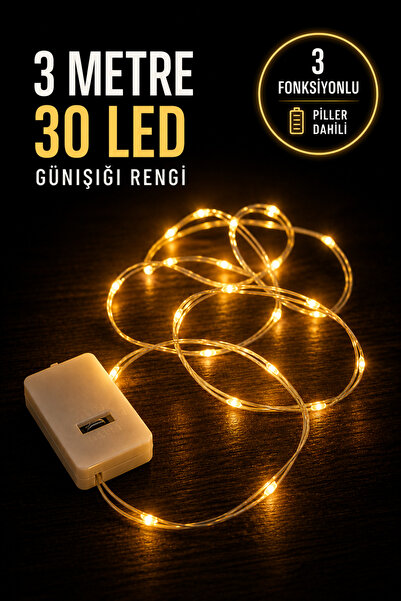 Ulu Home Mini Peri Led Işık 3 Metre Fonksiyonlu (Piller Dahil)
