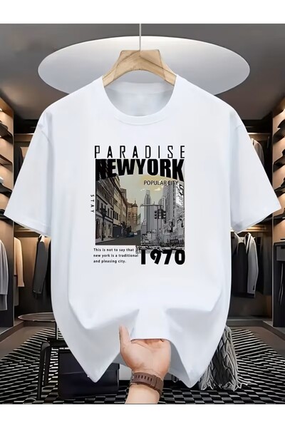 H&GHAMLEGİYİM Printed T-Shirt. Short Sleeve Summer & Spring Casual Top Wear T...