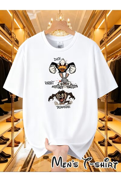 H&GHAMLEGİYİM Printed T-Shirt. Short Sleeve Summer & Spring Casual Top Wear T...