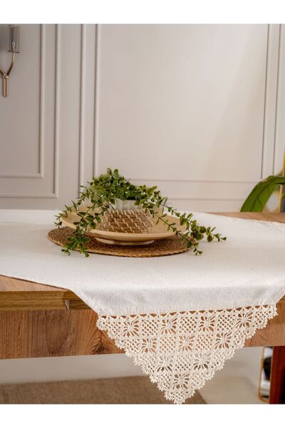 BUDOKU HOME BULDAN İŞİ EL DANTELLİ MASA ÖRTÜSÜ