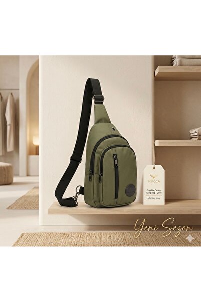 ATKGİYİM Unisex Su Geçirmez Kanvas Çapraz Göğüs ve Sırt Çantası