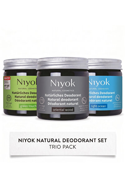 Niyok Set of 3 cream deodorants, Light Ocean + Oriental Wood + Green Touch, N...