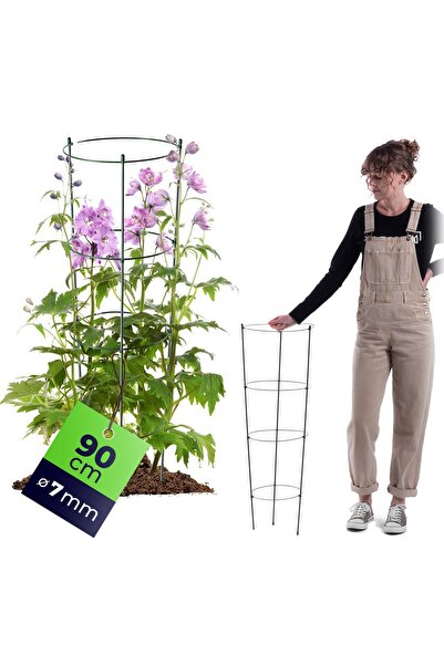 KADAX Suport inelar pentru plante și flori 90 cm, inele de susținere metalice