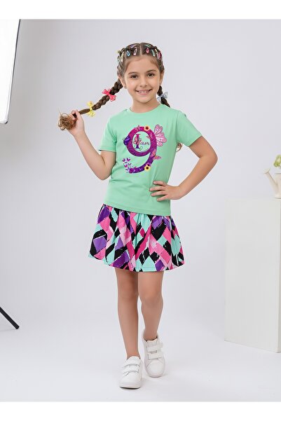 Funkaar Birthday Girl, 9th Year Butterfly Birthday Graohic Print T-Shirt