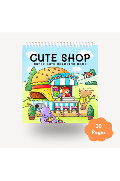 OBRO Carte de colorat cu pagini groase 21cm – Animale simple, Magazin drăguț,...