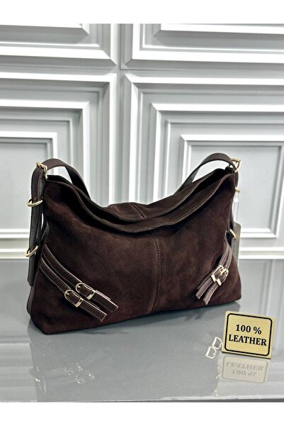 My Easy Shop Geantă pentru femei MesBag din piele de căprioară autentică