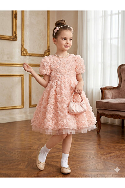 gültekin bebe Serkon Lase Güllü Gipeli Elbise 2-8 Yaş -0983840 - SOMON